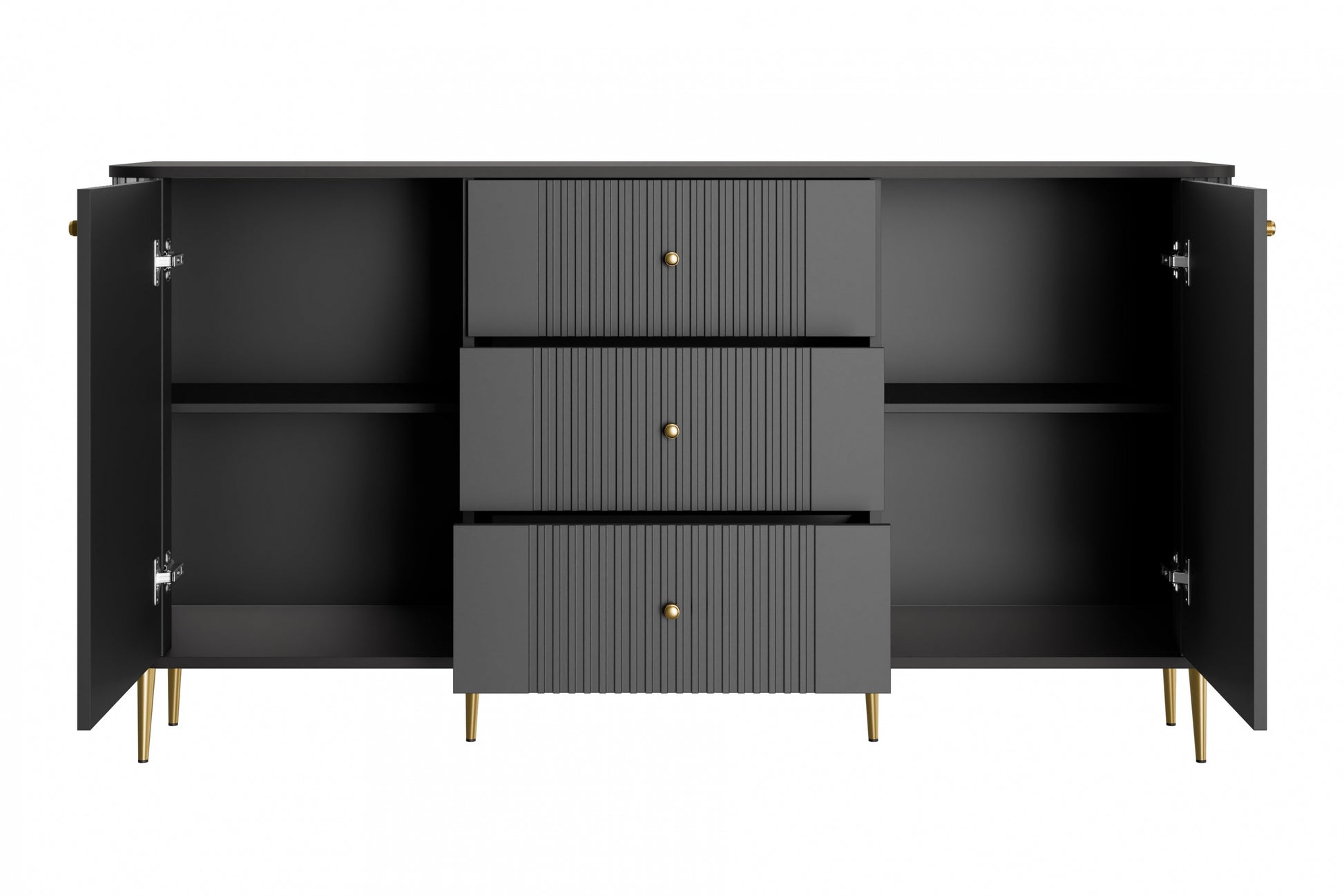 Kumode Vespa 160/85/38 cm melns/zelts - N1 Home