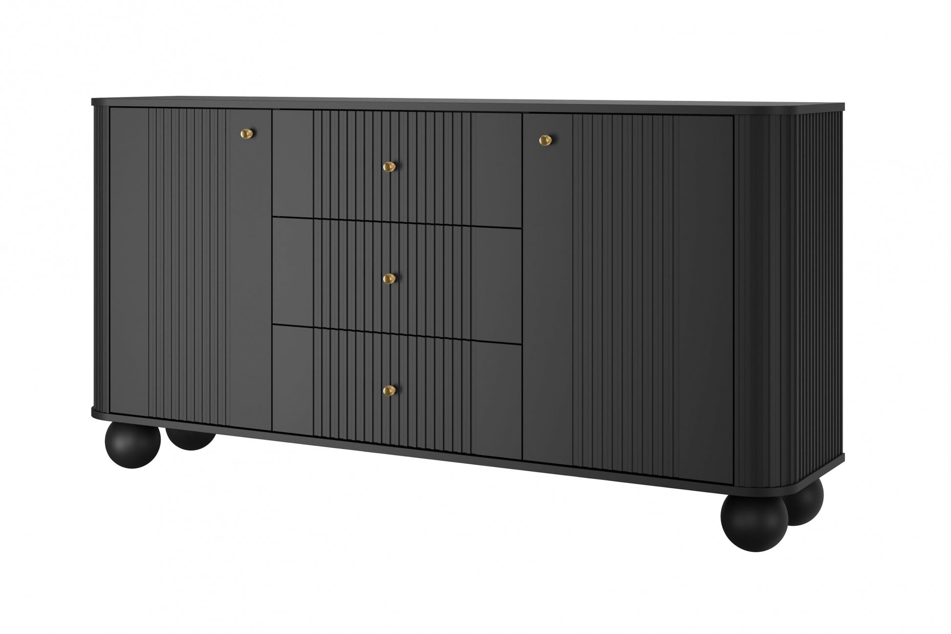 Kumode Vespa 160/82/38 cm melns/zelts - N1 Home