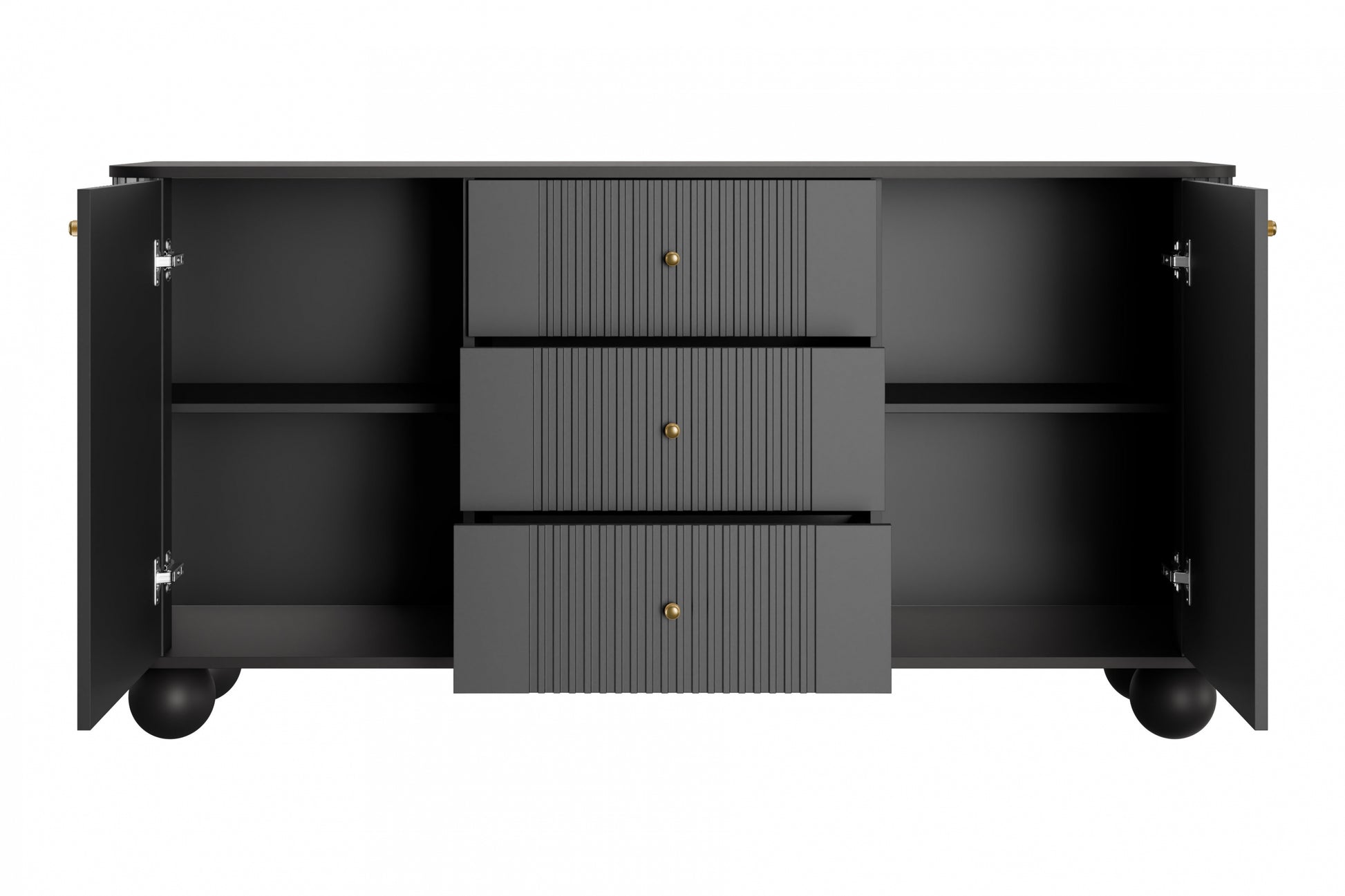 Kumode Vespa 160/82/38 cm melns/zelts - N1 Home