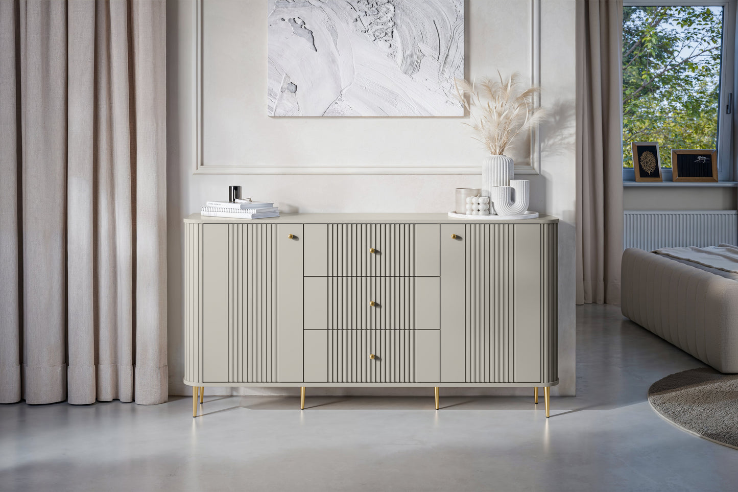 Kumode Vespa 160/85/38 cm kašmirs/zelts - N1 Home