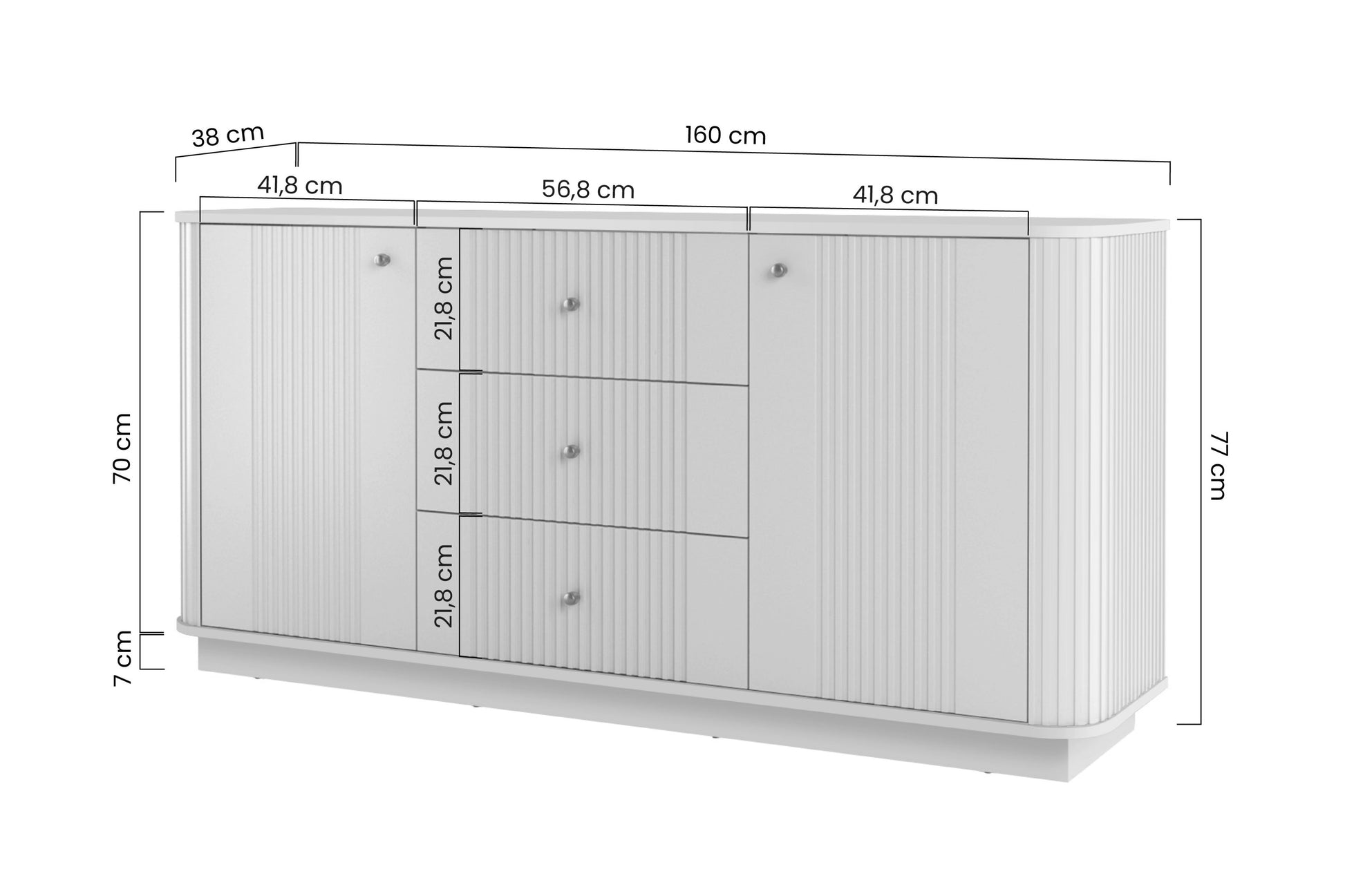 Kumode Vespa 160/77/38/ cm melns/zelts - N1 Home