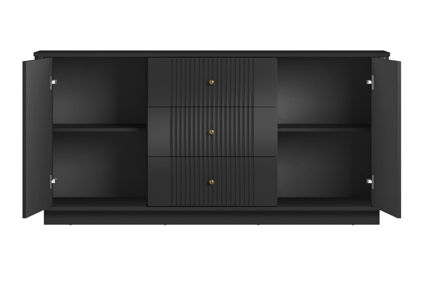 Kumode Vespa 160/77/38/ cm melns/zelts - N1 Home