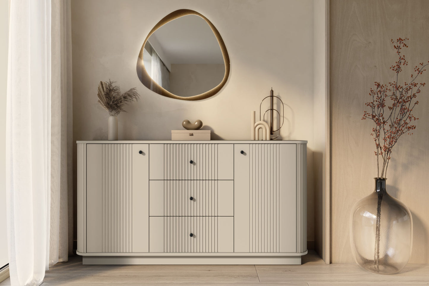 Kumode Vespa 160/77/38/ cm kašmirs/melns - N1 Home