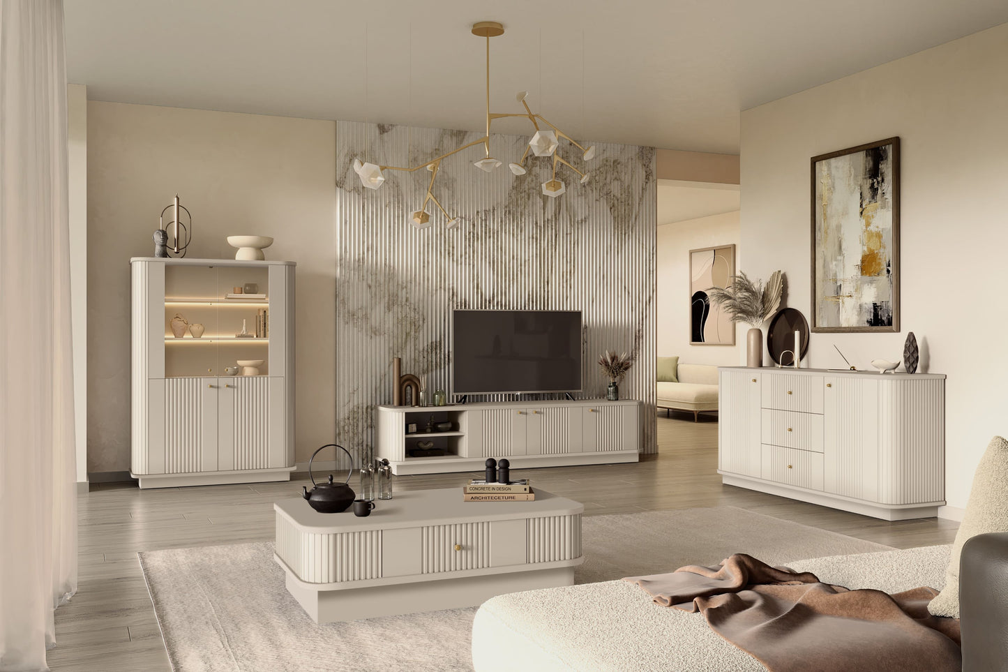 Kumode Vespa 160/77/38/ cm kašmirs/zelts - N1 Home