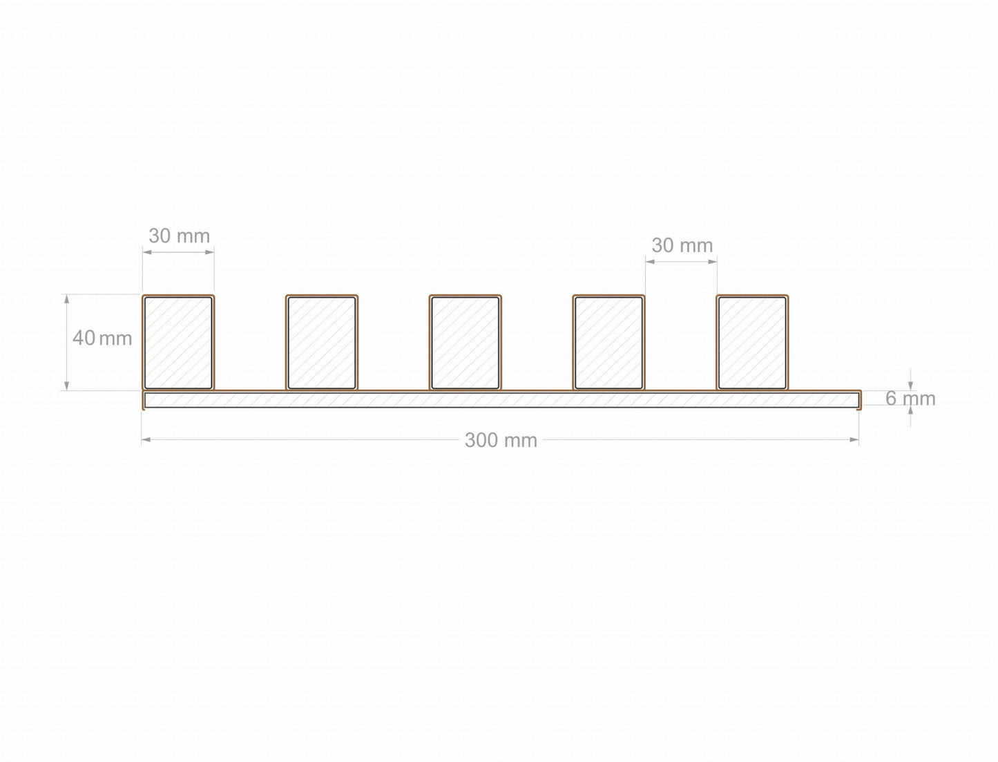 Lameles uz baltas MDF plātnes 300x46x2750 mm sonoma ozols - N1 Home