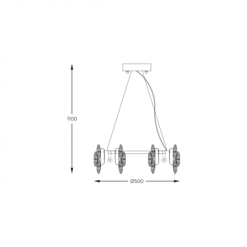 Piekaramā lampa Tia 115/50/50 cm zelts - N1 Home