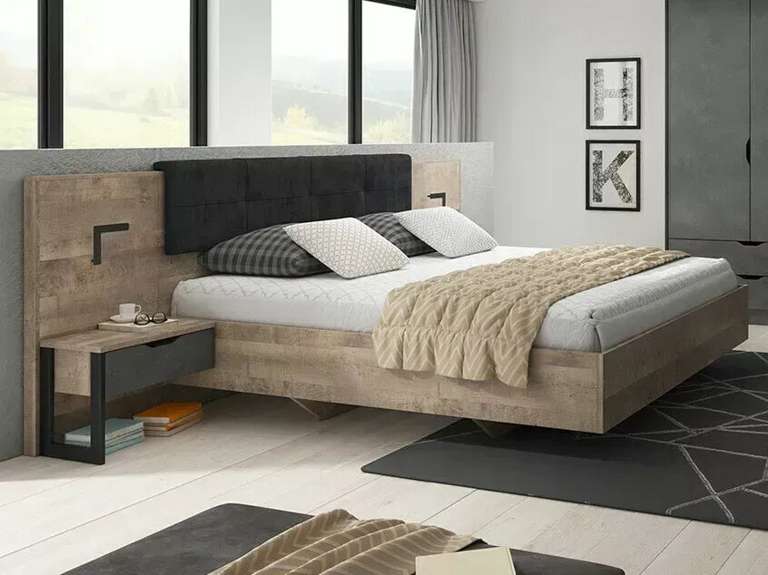 Naktsskapītis Ardi (2) 51/100/36 cm ozols, smilšu krāsas, grunge/matera - N1 Home