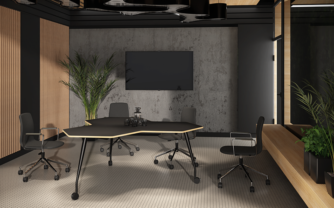 Biroja galds Sero 173/173/74,3 cm hroms - N1 Home