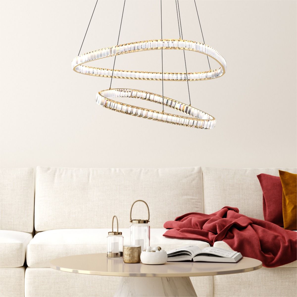 Piekaramā lampa Athena 150/80/80 cm zelts