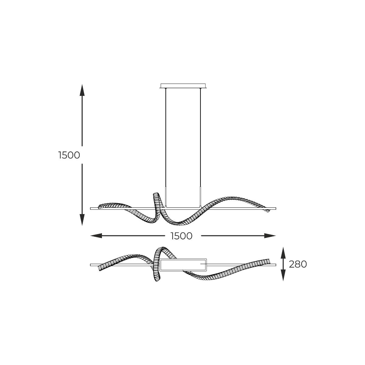 Piekaramā lampa Athena 150/150/28 cm zelts - N1 Home