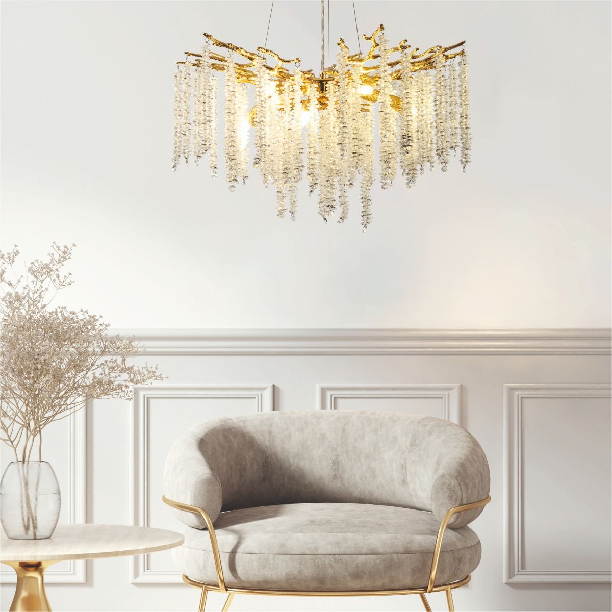 Piekaramā lampa Dujos MD3720-1-EGN 60/150/60 cm zelts - N1 Home