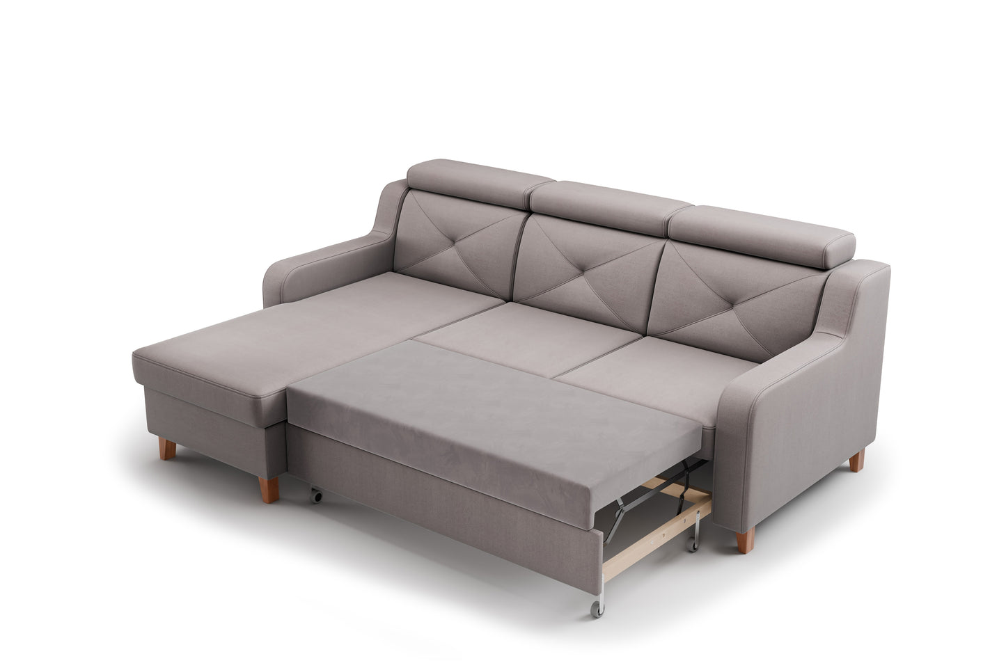 Dīvāns Laks 220/88/165 cm gaiši pelēks - N1 Home