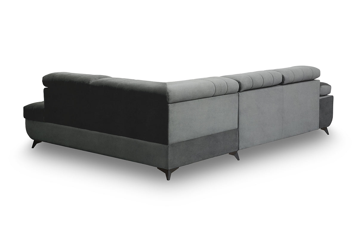 Dīvāns SIDNEY labais stūris 268/76-97/201 cm tumši pelēks - N1 Home