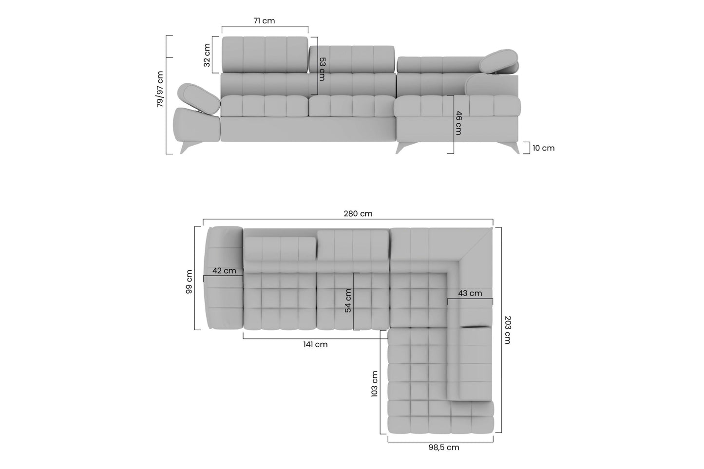Dīvāns Valias 280/79/203 cm Maya 01