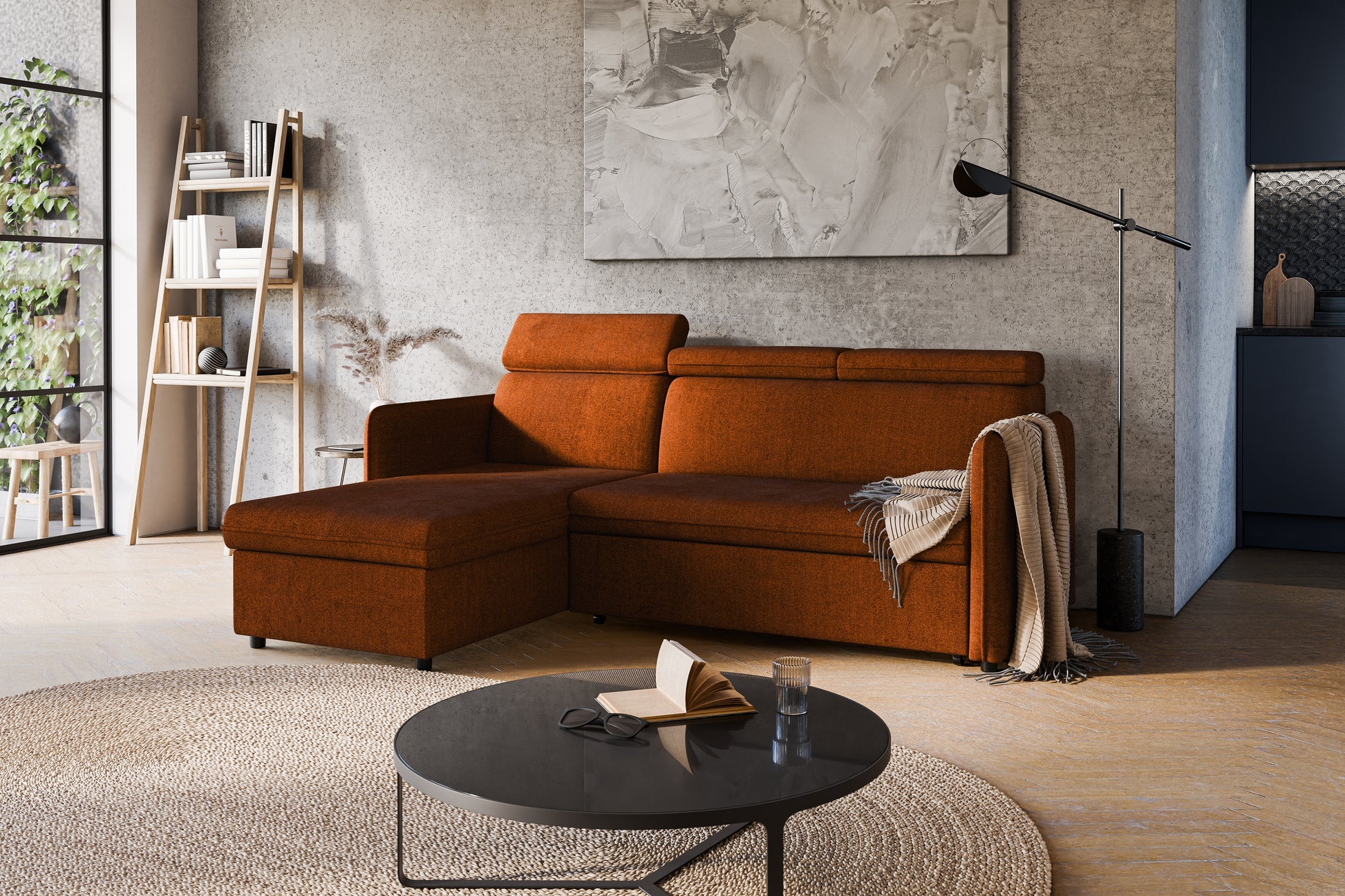 Dīvāns Barce 220/84/165 cm terrakots - N1 Home