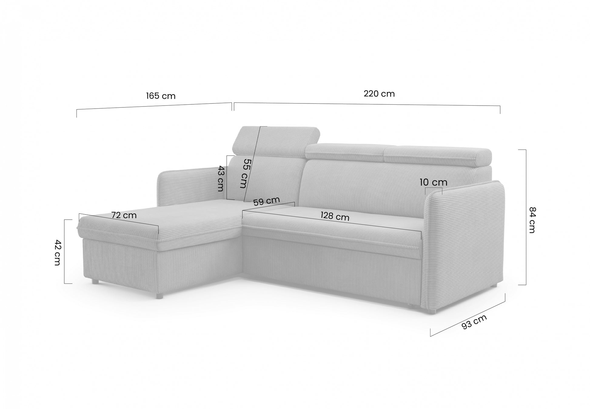 Dīvāns Barce 220/84/165 cm zaļš - N1 Home