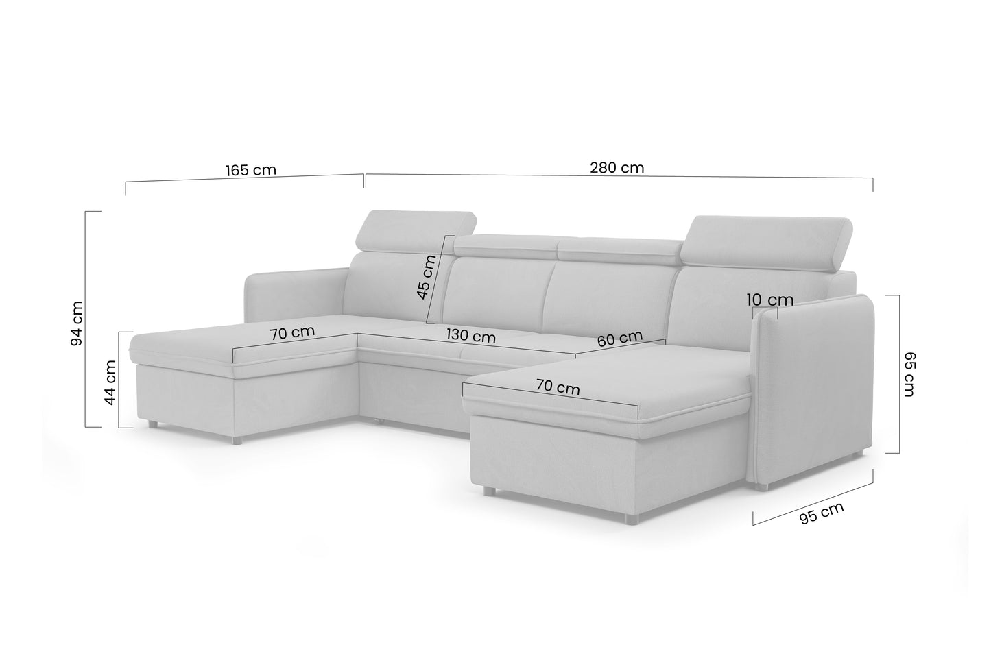 Dīvāns Barce 280/94/165 cm tumši zaļš - N1 Home