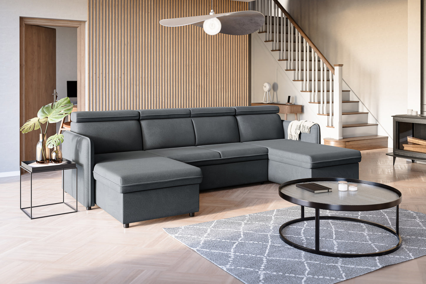 Dīvāns Barce 280/94/165 cm tumši pelēks - N1 Home