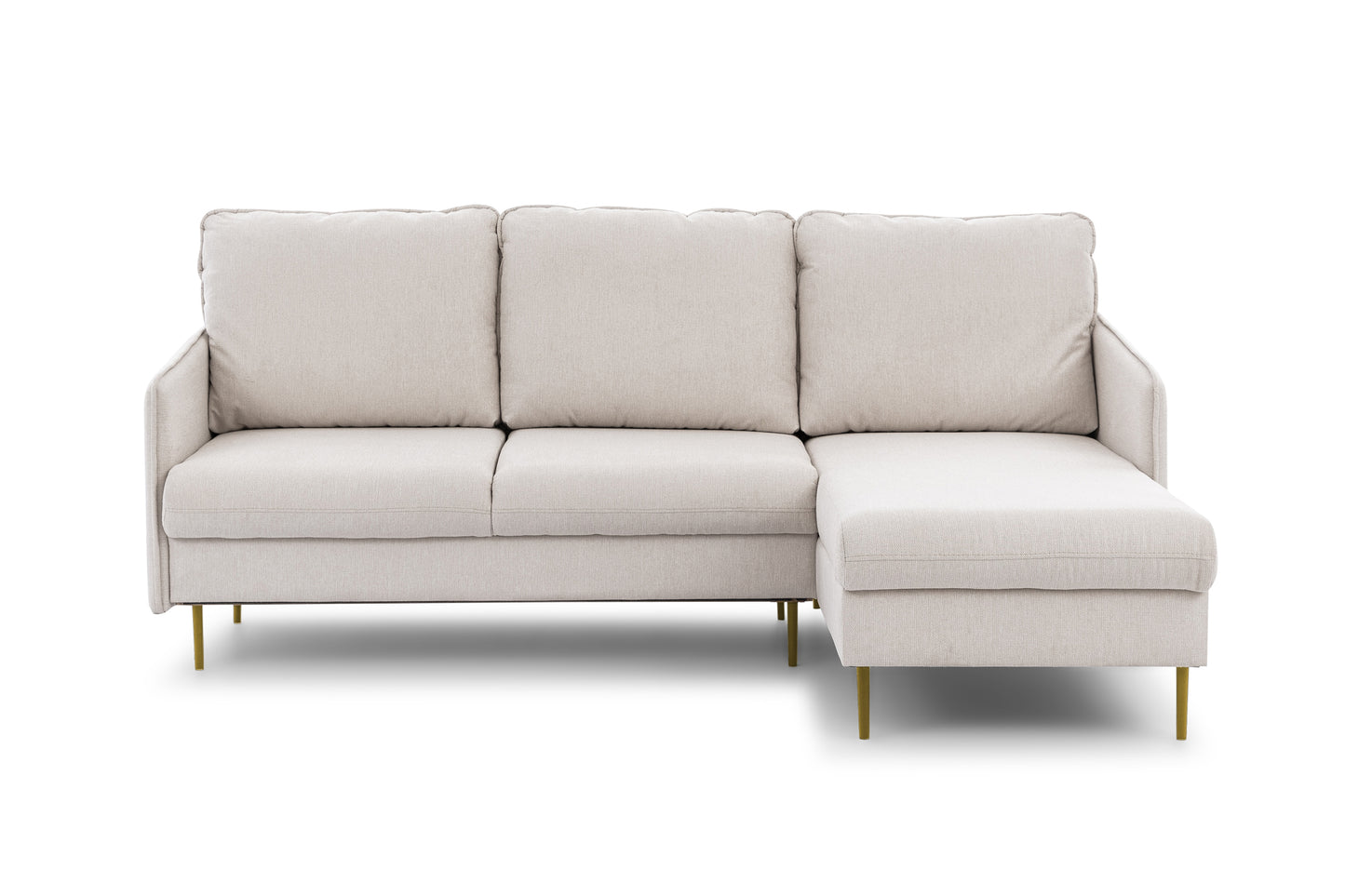 Dīvāns Tai 222/95/161 cm krēms/zelts kājas - N1 Home