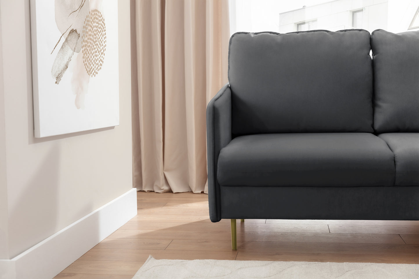 Dīvāns Tai 222/95/161 cm Velluto 18/zelts kājas - N1 Home