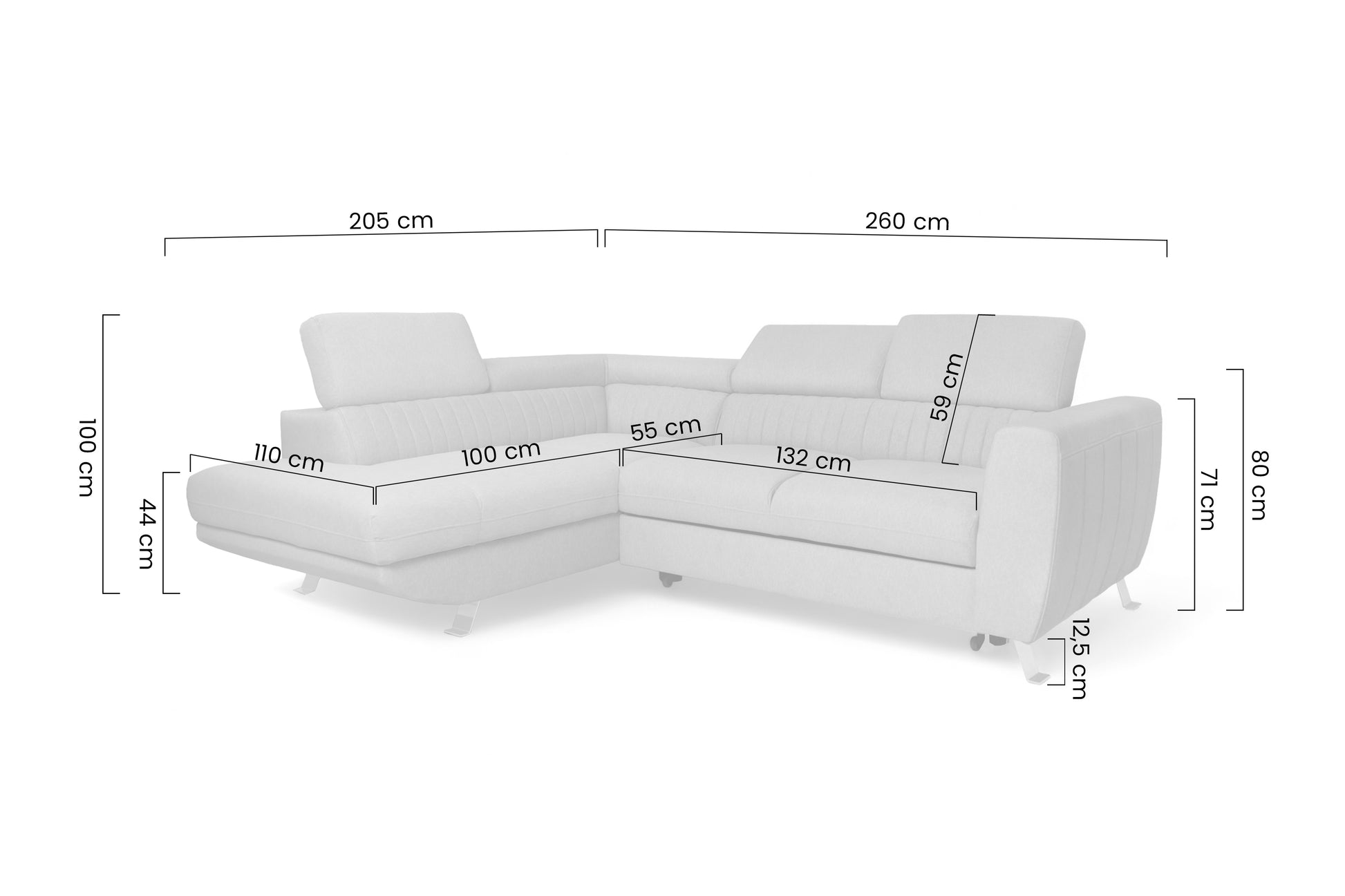 Dīvāns Zelub 270/110/205 cm Zetta 305 - N1 Home