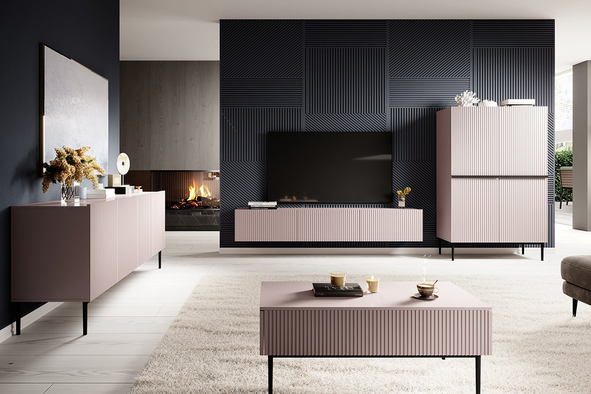 Kumode Austin 100/160/45 cm rozā/melns - N1 Home