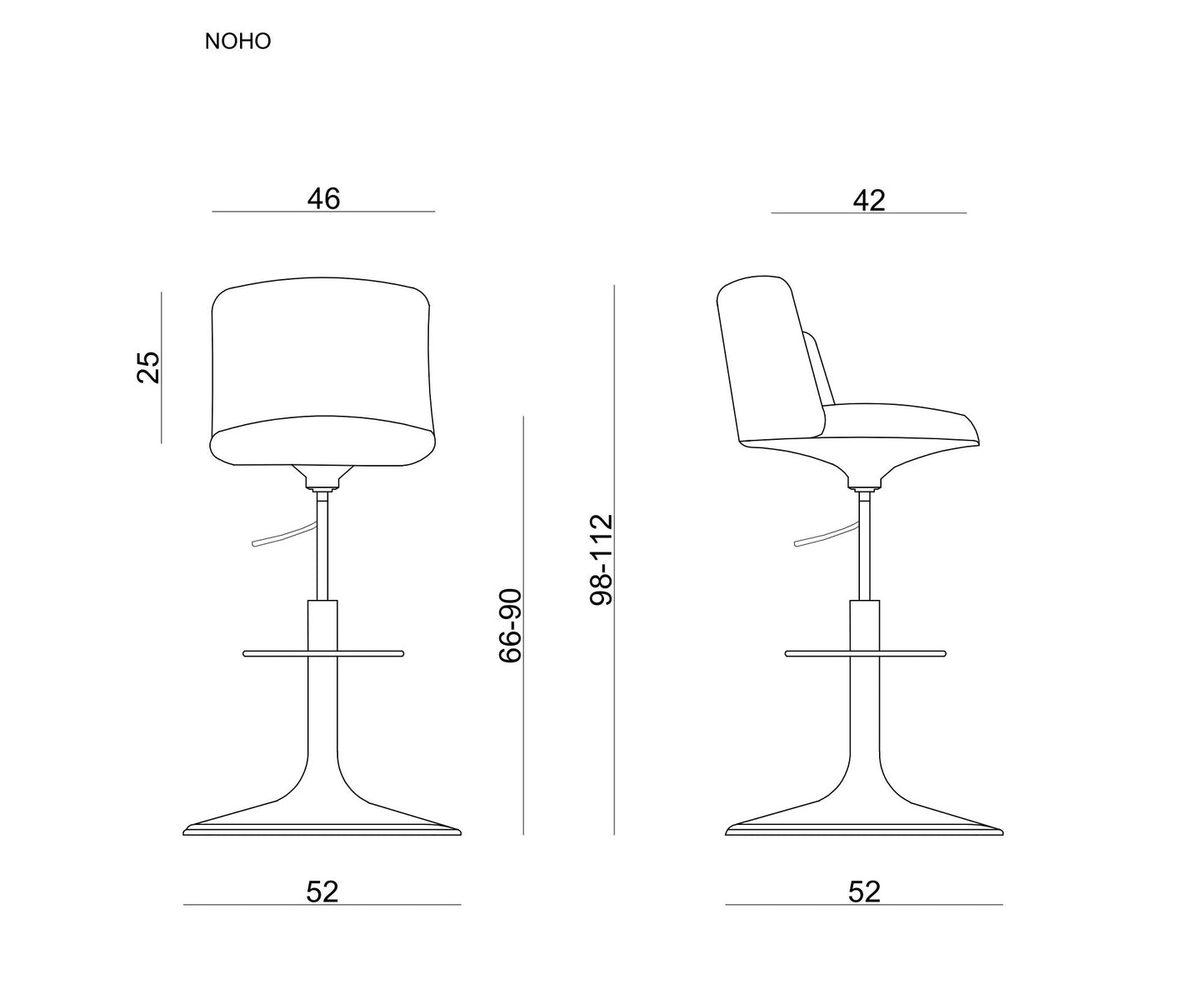 Krēsls Lok eko āda 98/52/52 pelēks - N1 Home