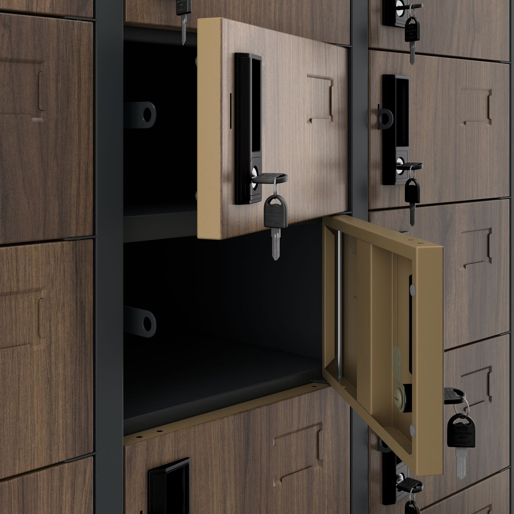 Skapis Oli 90/185/45 cm rieksts/antracīts - N1 Home