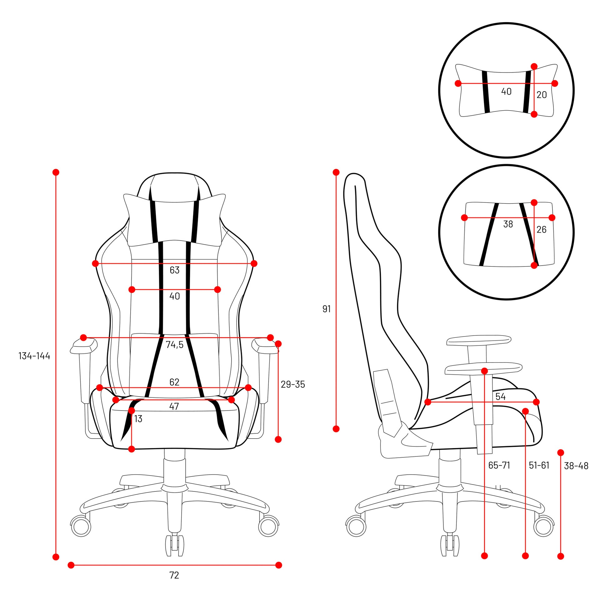 Krēsls X - ON 124-134/68/55; 134-144/72/62 cm zils/dzelts/balts - N1 Home