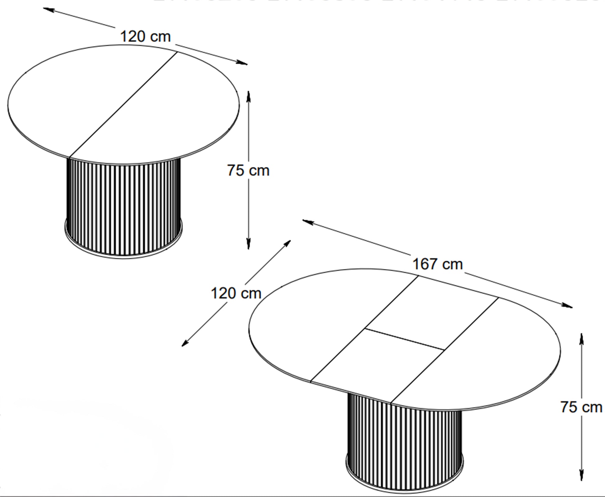 Galds Gativs 75/167/120 cm apdegušais ozols - N1 Home