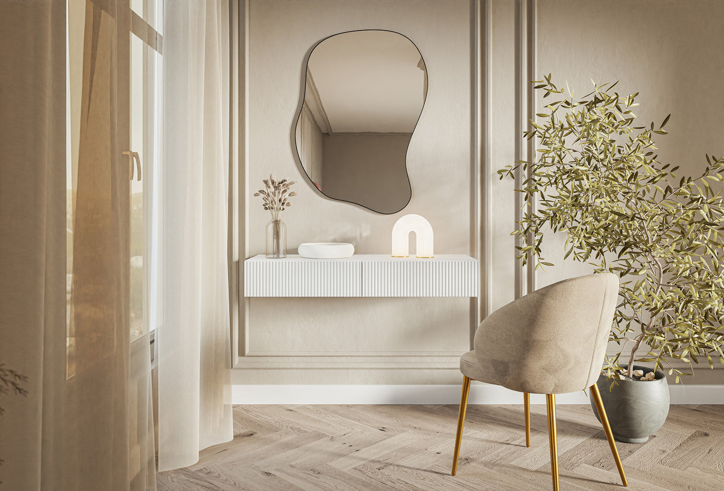 Konsole Velda 110/16/40 cm balts