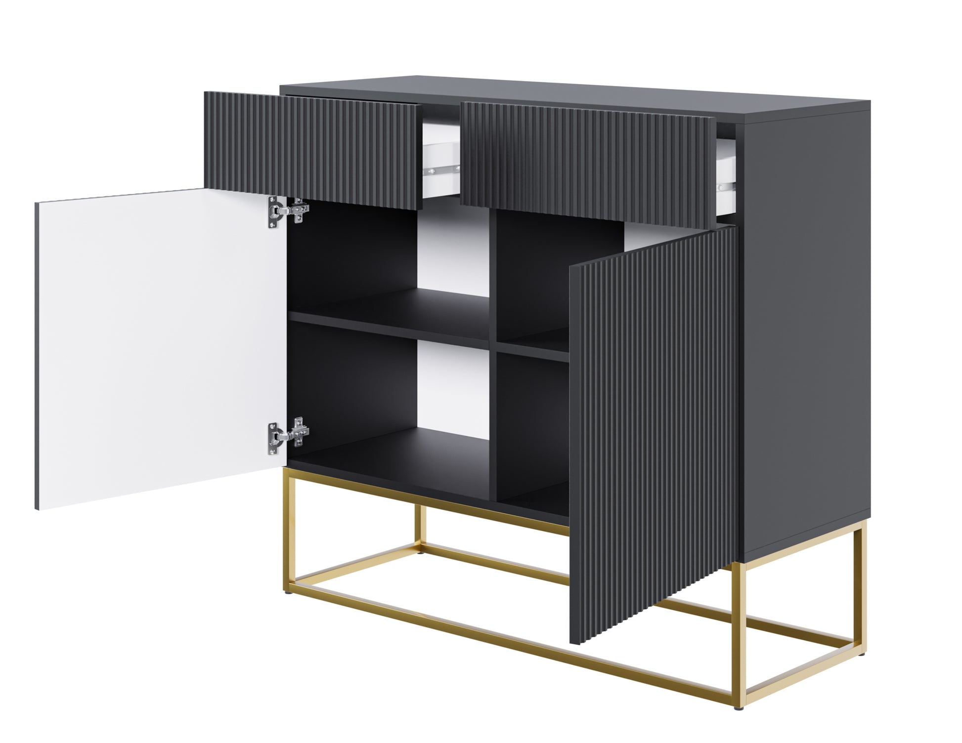 Kumode Velda  100/90/38 cm melns/zelts - N1 Home