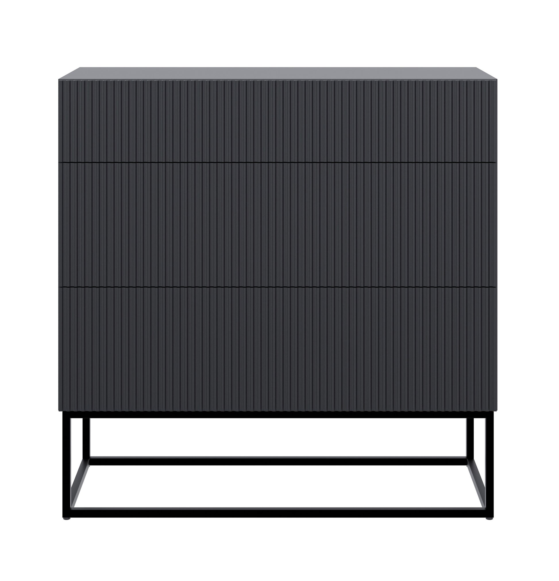 Kumode Velda 90/90/38 cm melns/melns - N1 Home
