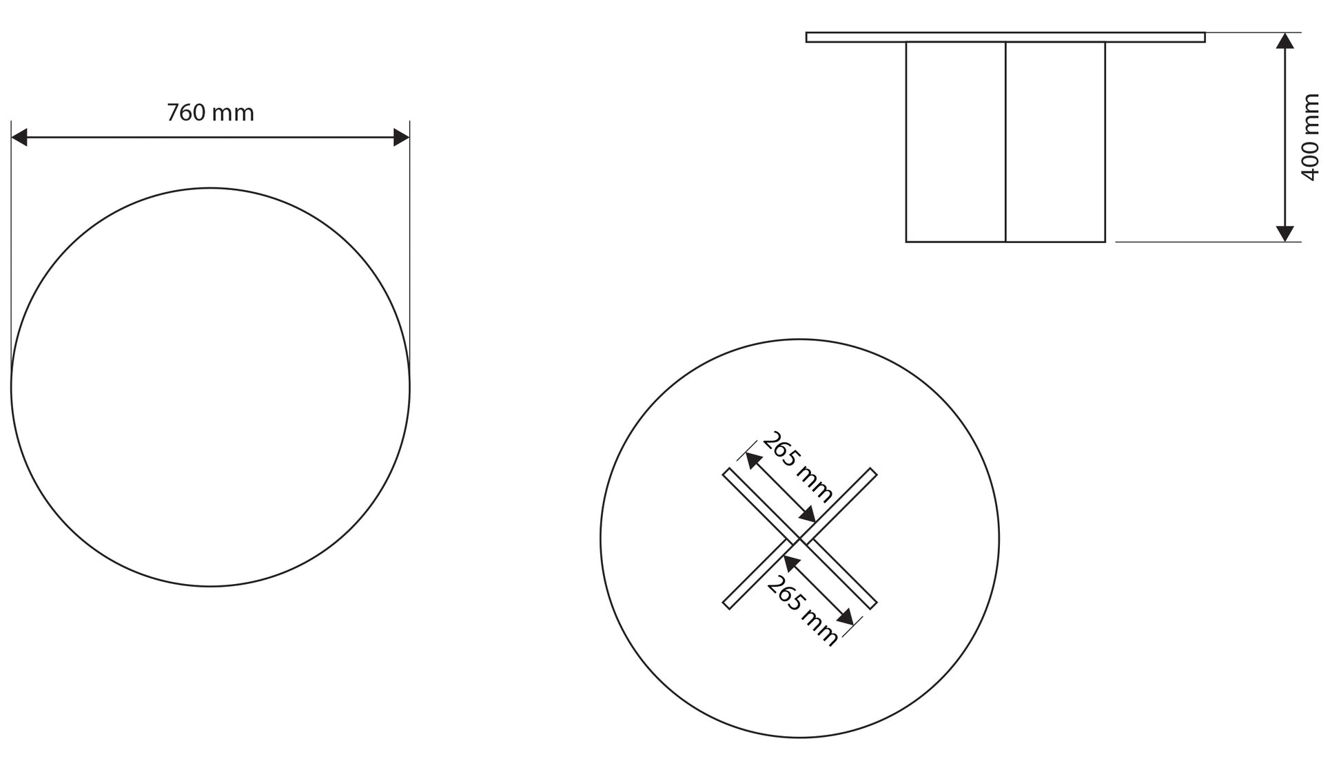 Kafijas galdiņš Ovia 40/76/76 cm ozols Lindbergs - N1 Home