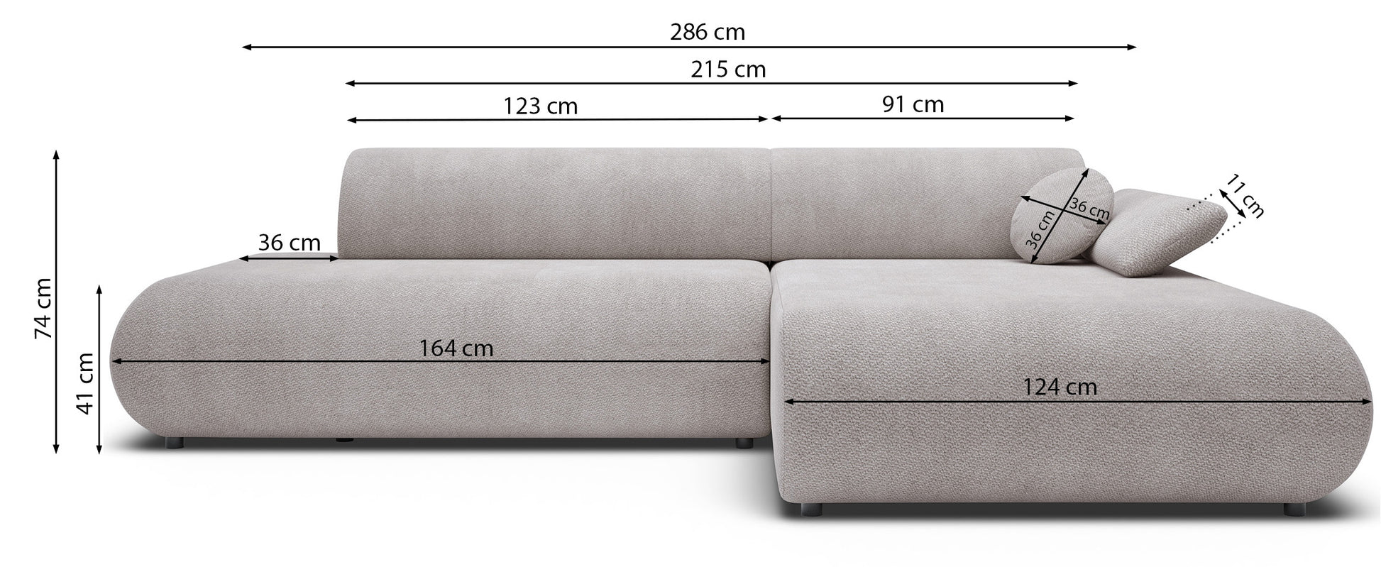 Dīvāns Armon 74/286/173 cm Vinci 26 - N1 Home
