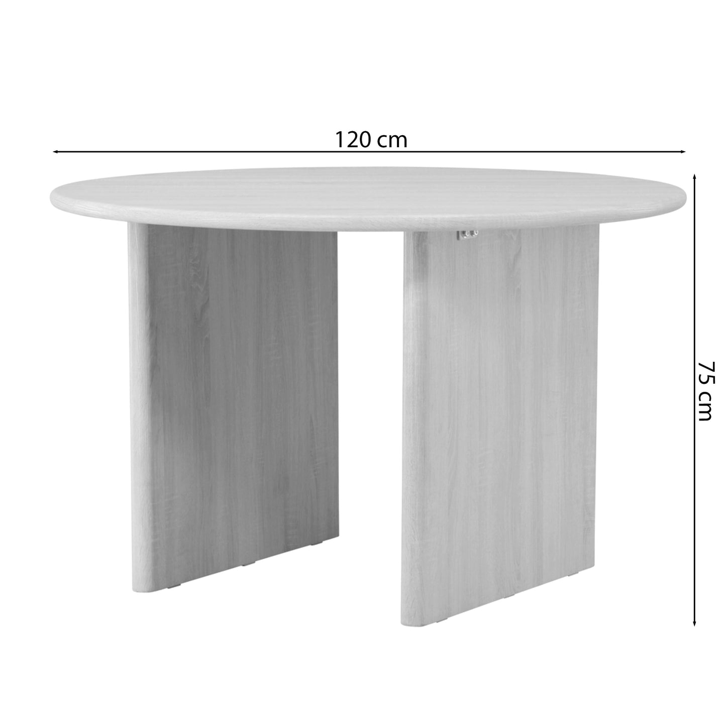 Galds Invels 120/75/120 cm balts ozols - N1 Home