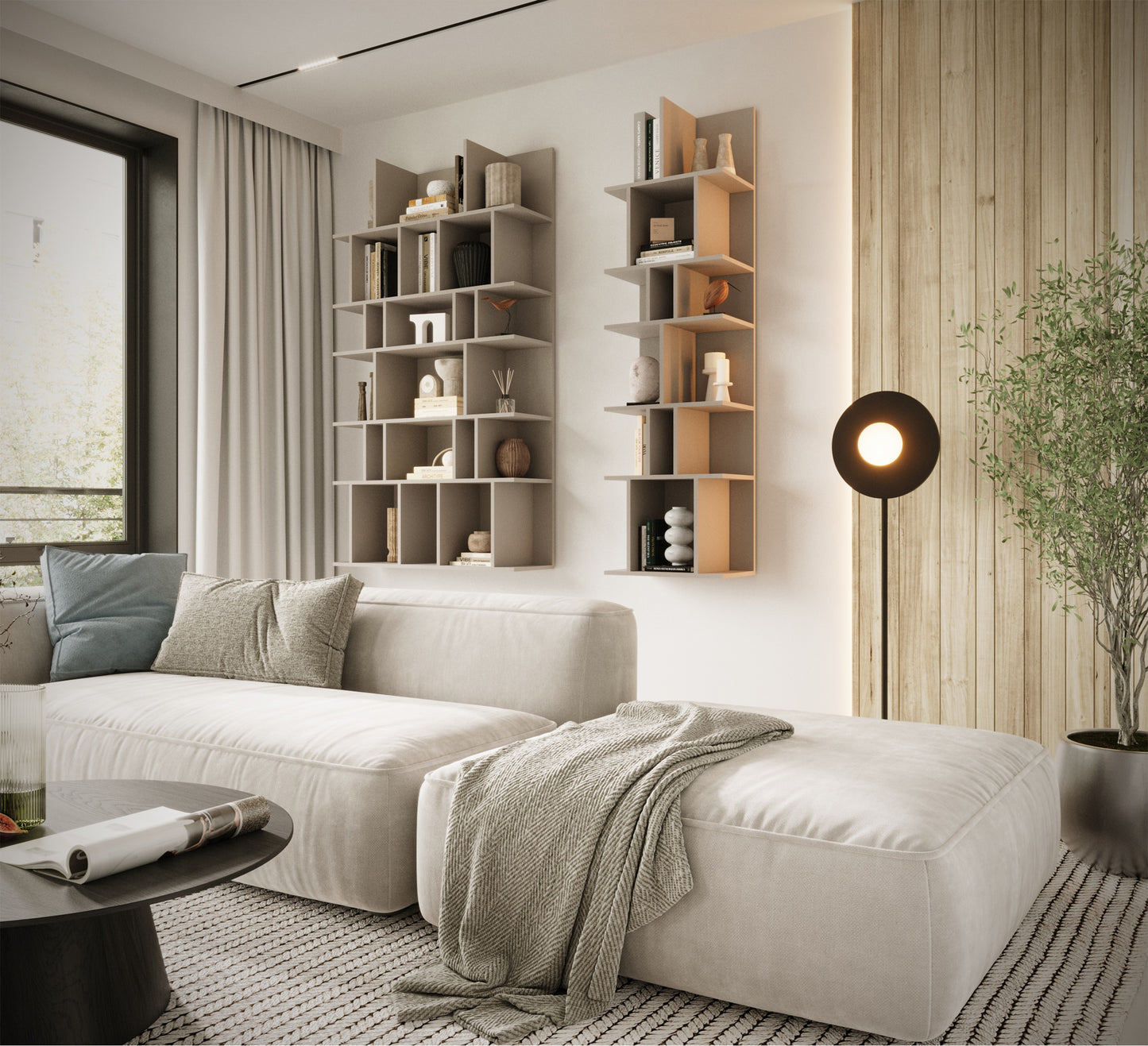 Atvērts plaukts Bommo 50/180/30 cm kašmirs