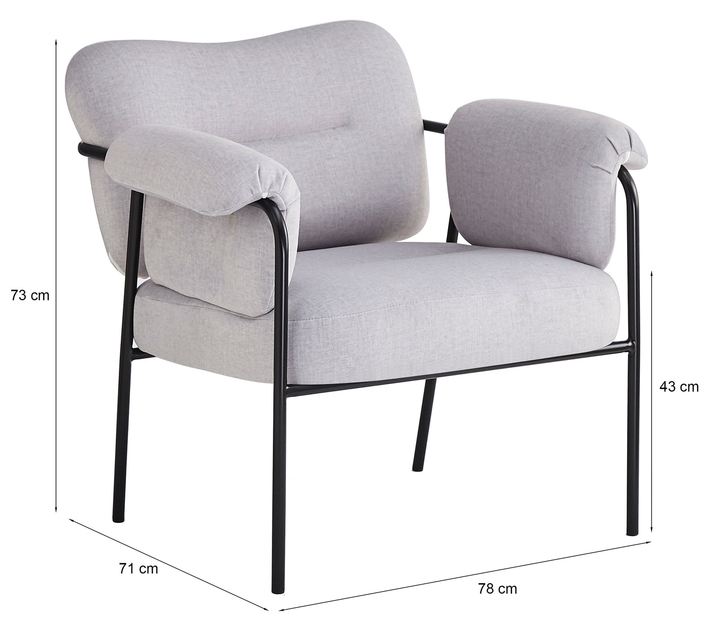 Krēsls Tova 73/78/71 cm bēšs