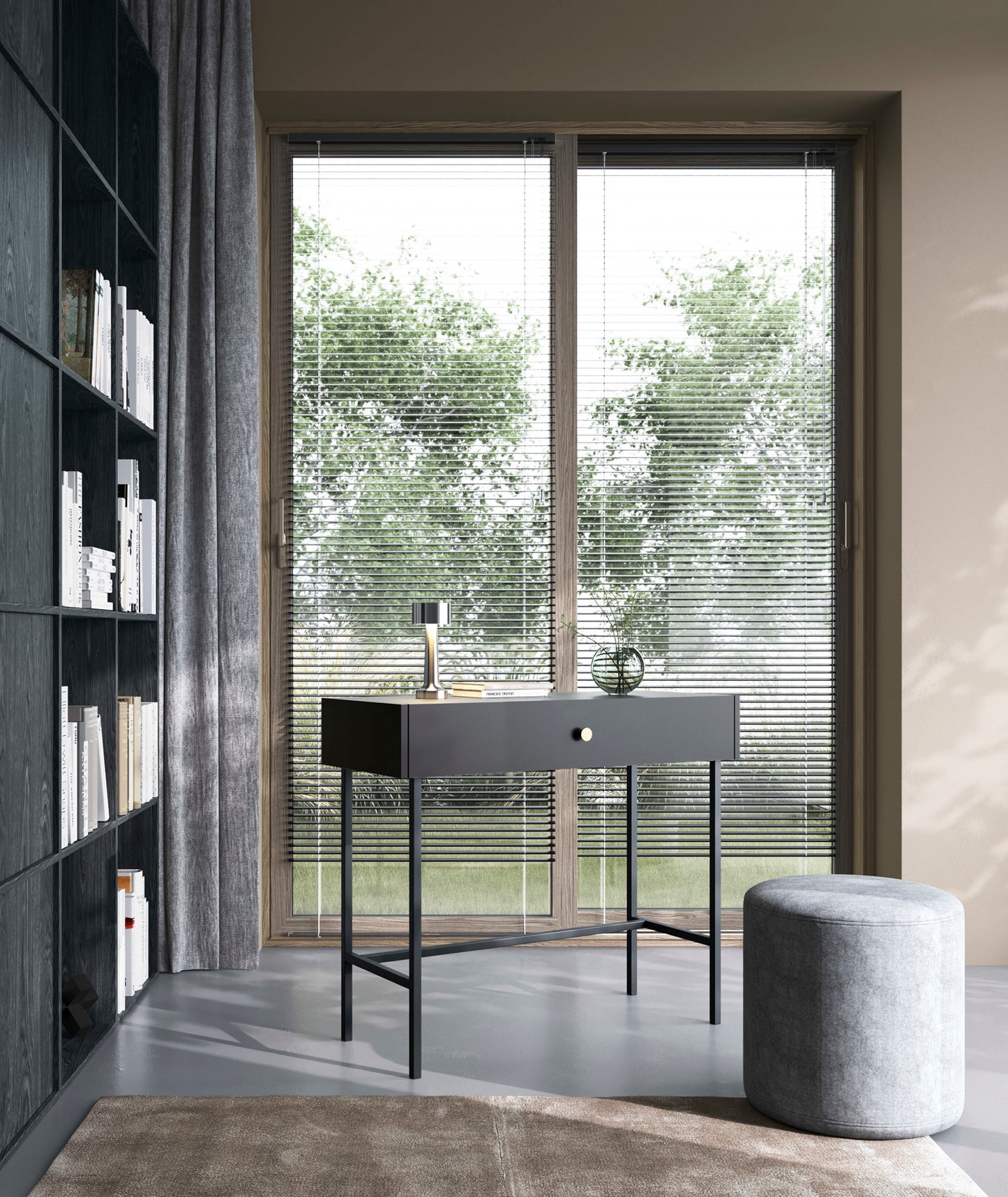 RENOS Tualetes galdiņš ar atvilktni, 93 cm, melns - N1 Home