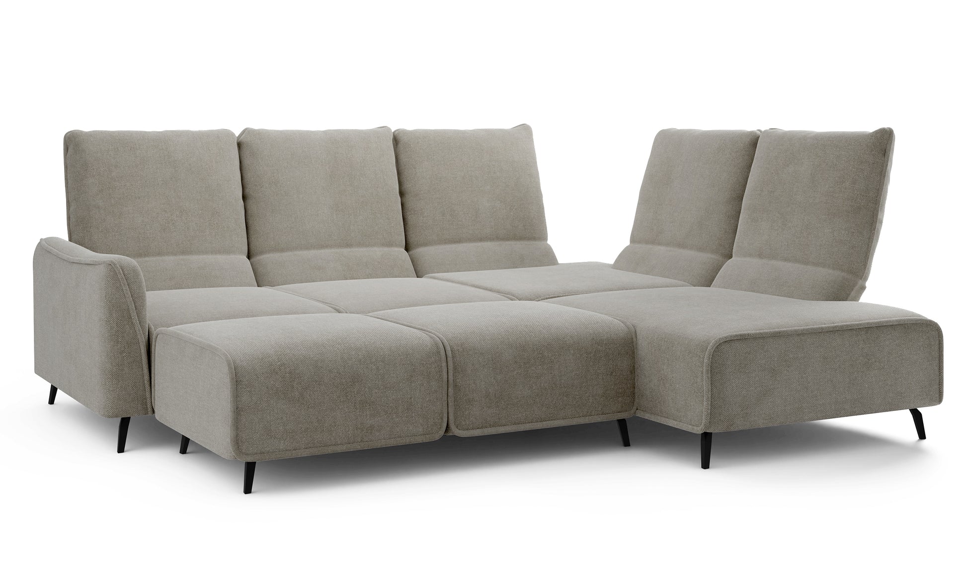 Dīvāns ar pufu Ruma 94/260/208 cm Storm 09 - N1 Home