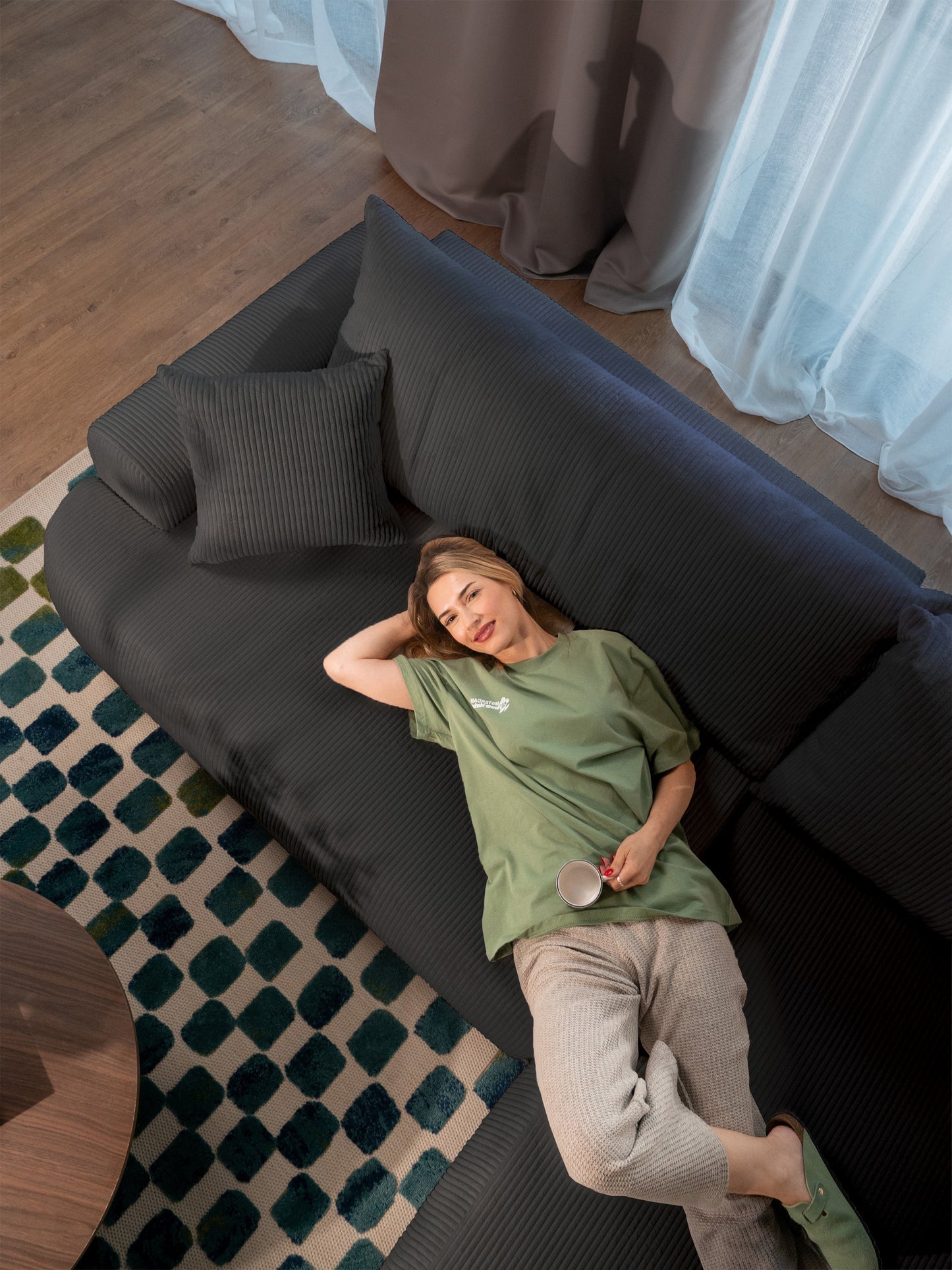 Dīvāns Ovors 93/260/165 cm Lincoln D 96 - N1 Home