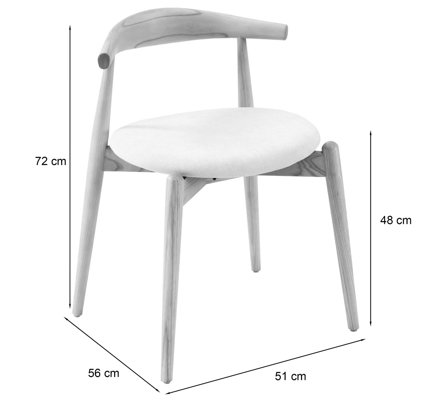Krēsls Pera 72/51/56 cm bēšs/ozols - N1 Home