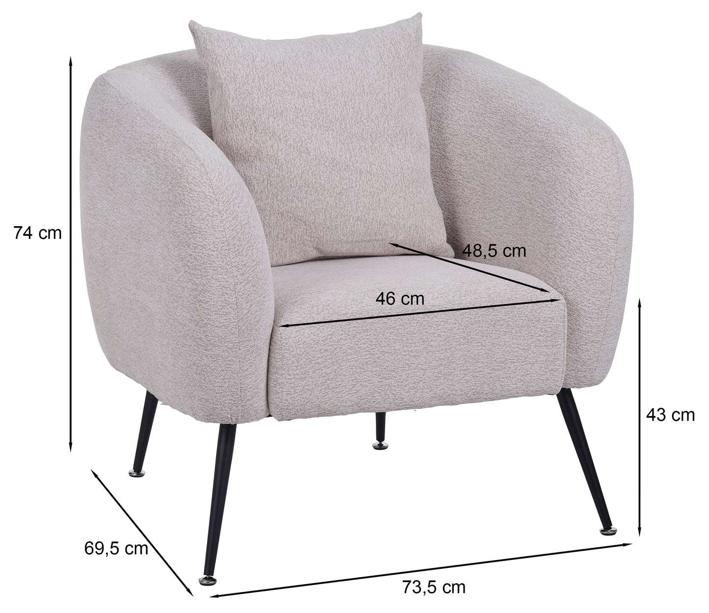 Krēsls Ingle 74/73,5/69,5 cm Misterio 03 - N1 Home