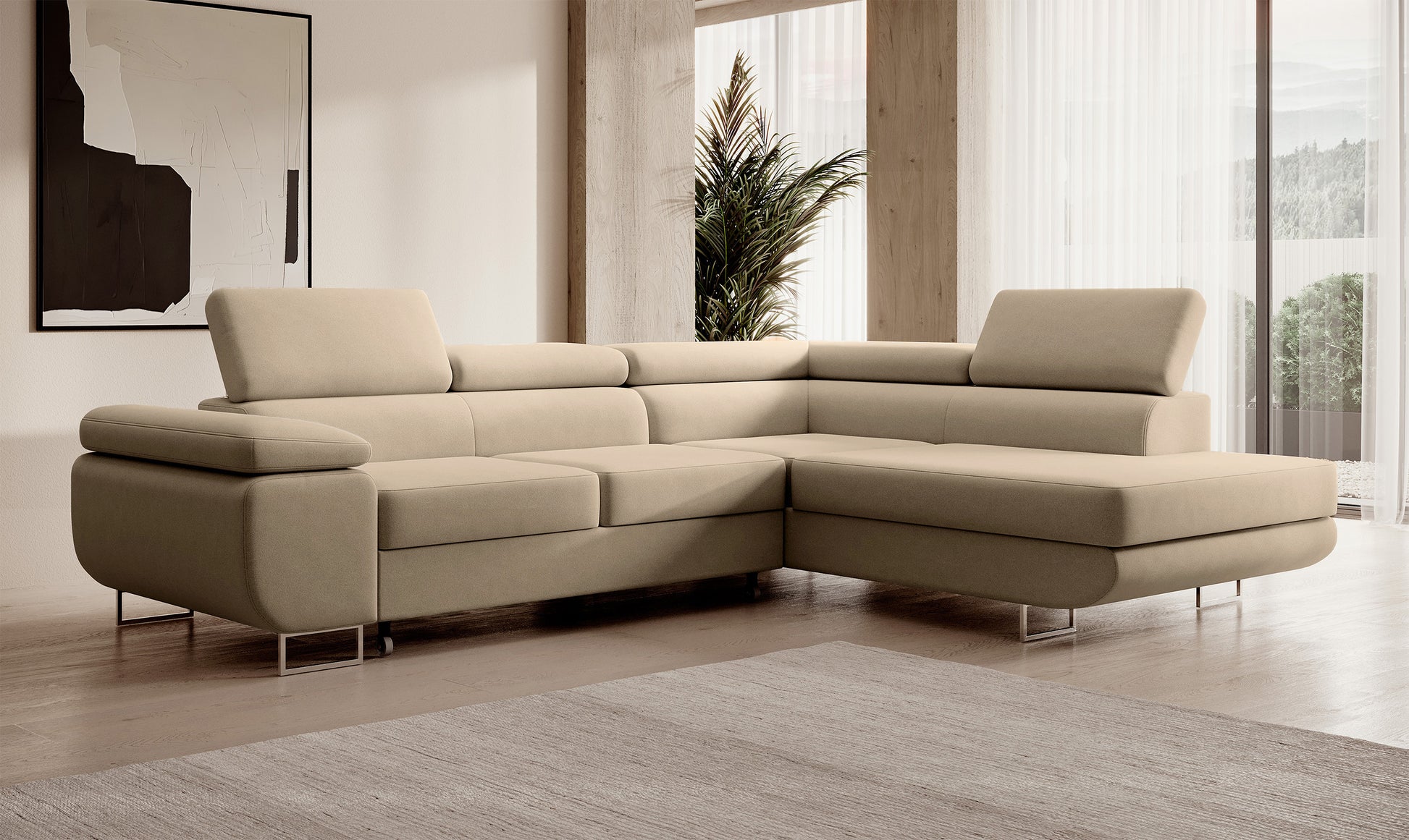 Dīvāns Steva 90/275/203 cm Castel 15 - N1 Home