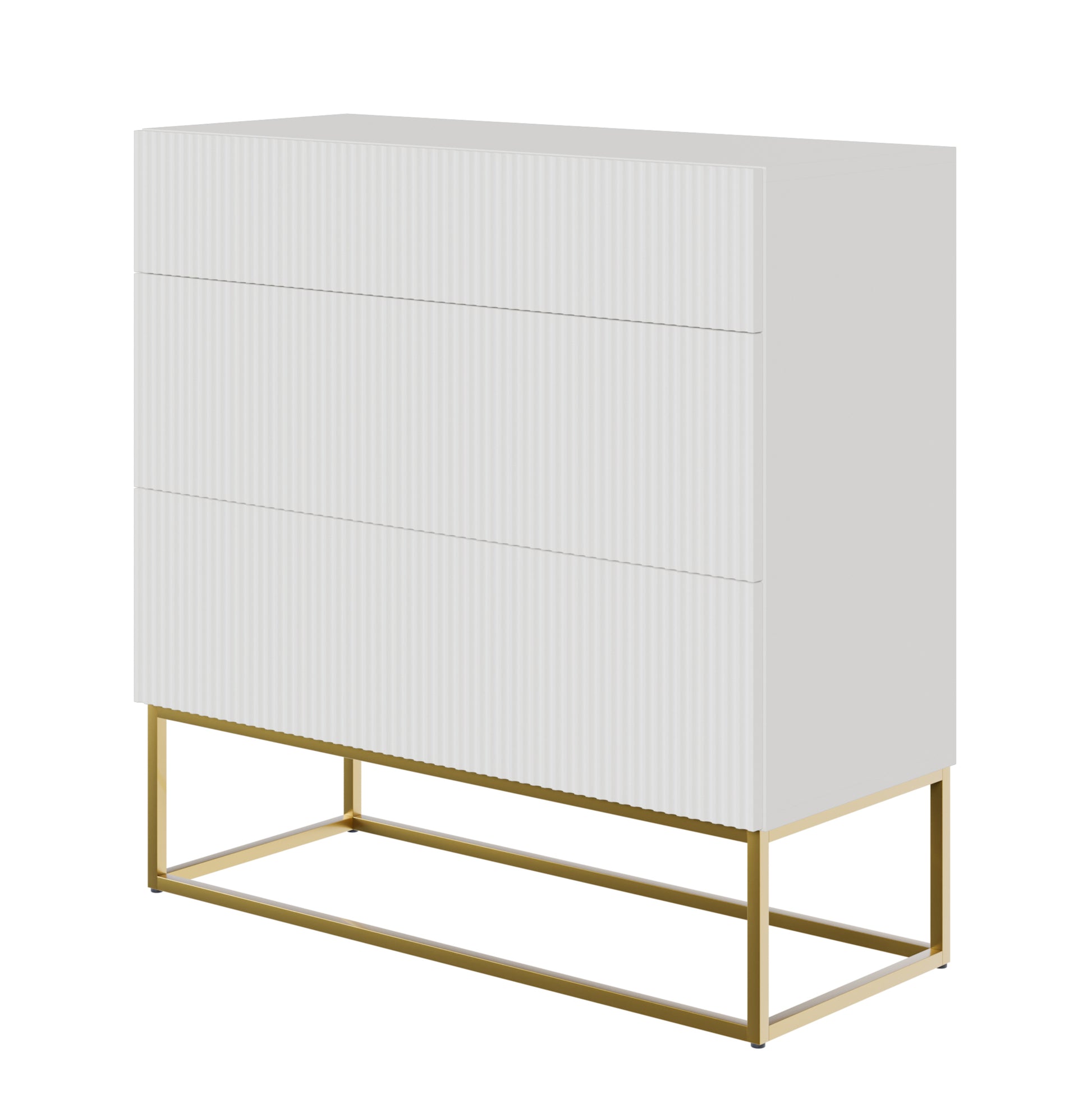 Kumode Velda 90/90/38 cm balts/zelts - N1 Home