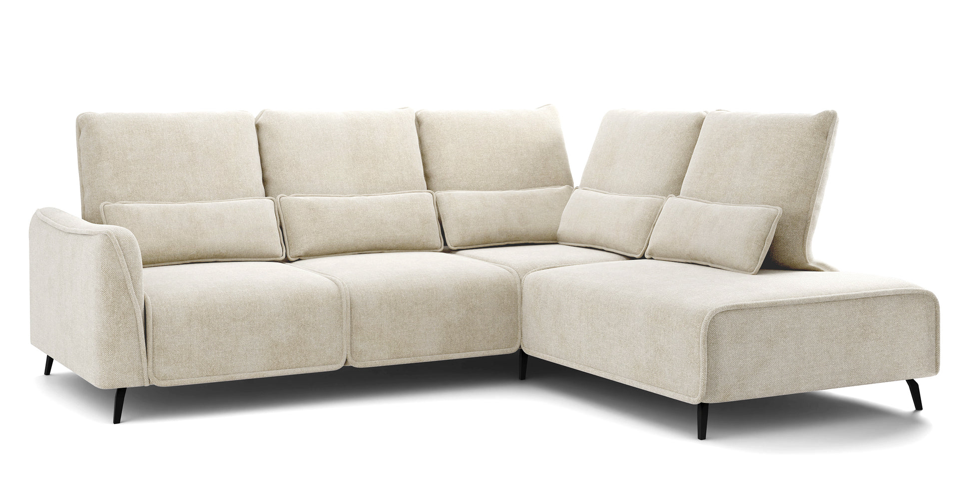 Dīvāns ar pufu Ruma 94/260/208 cm Storm 02 - N1 Home