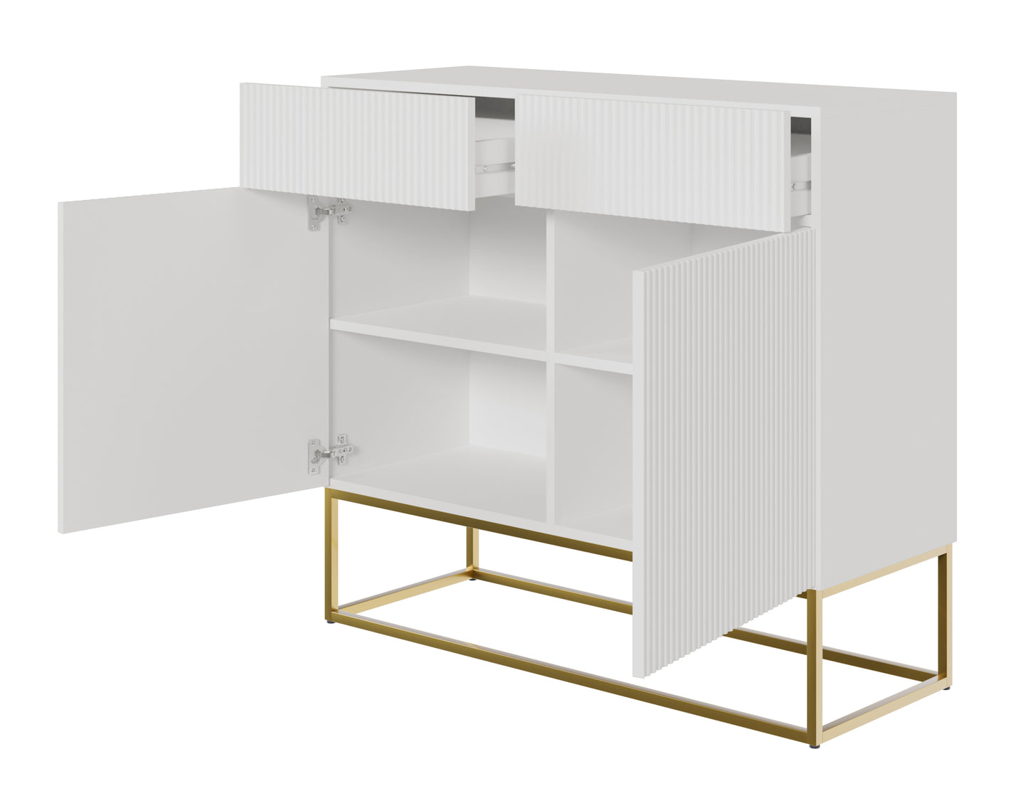 Kumode Velda  100/90/38 cm balts/zelts - N1 Home