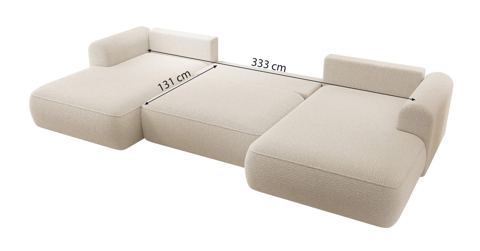 Dīvāns Ovors U 380/95/167 cm Castel 39 - N1 Home