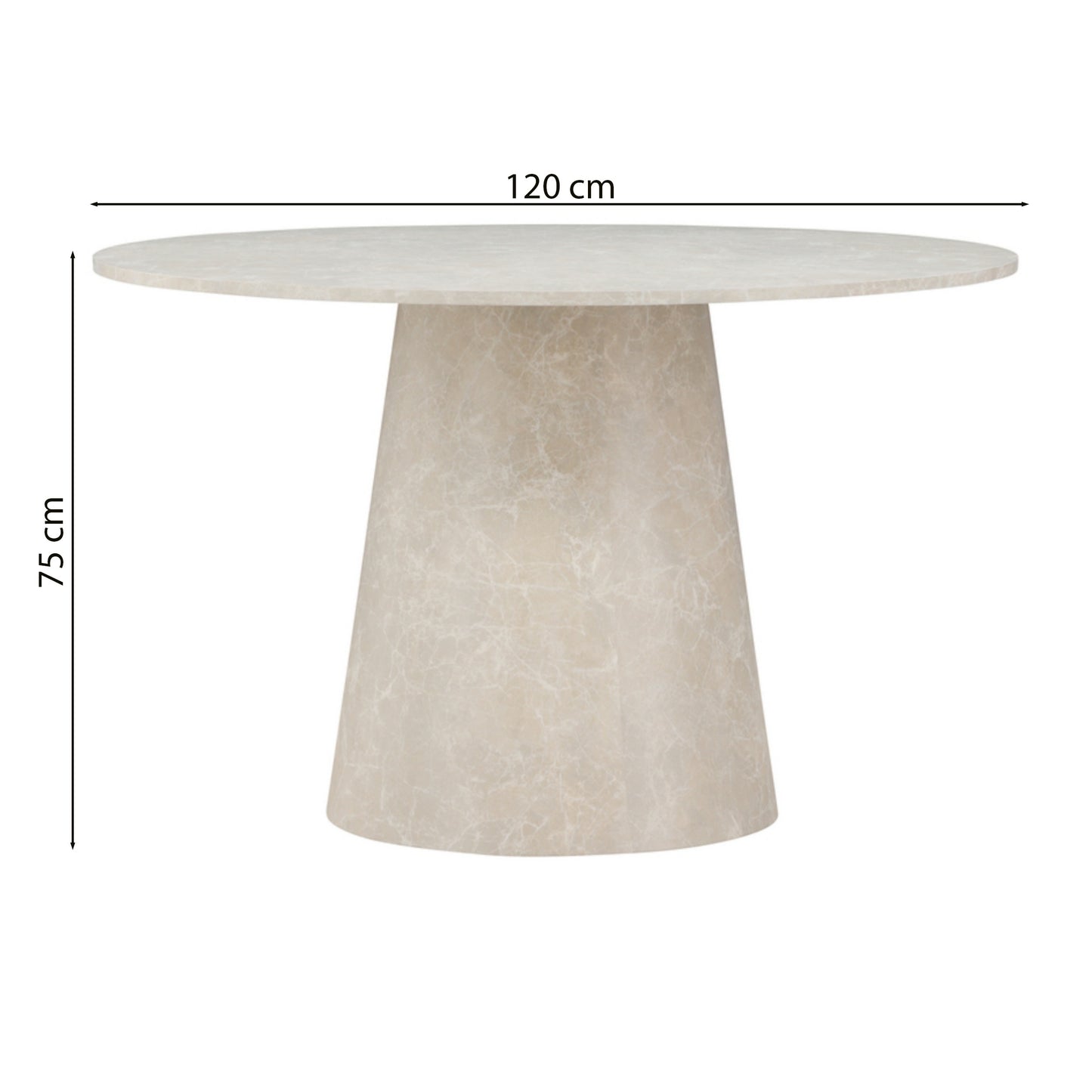 Galds Agrer 75/120/120 cm balts ozols - N1 Home