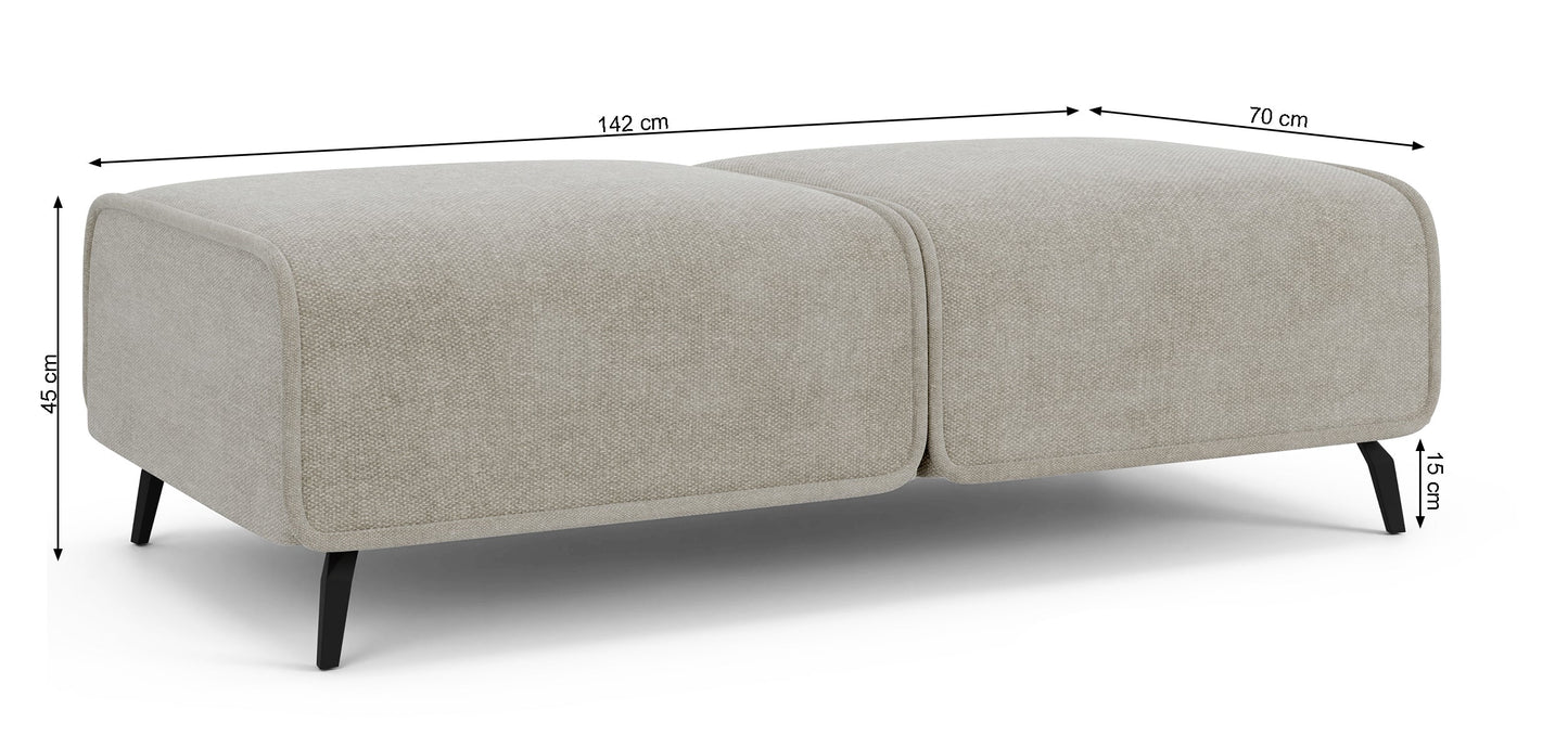 Dīvāns ar pufu Ruma 94/260/208 cm Storm 99 - N1 Home